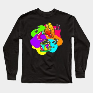 Neon Hippy 80s 90s Costume Retro Vintage Long Sleeve T-Shirt